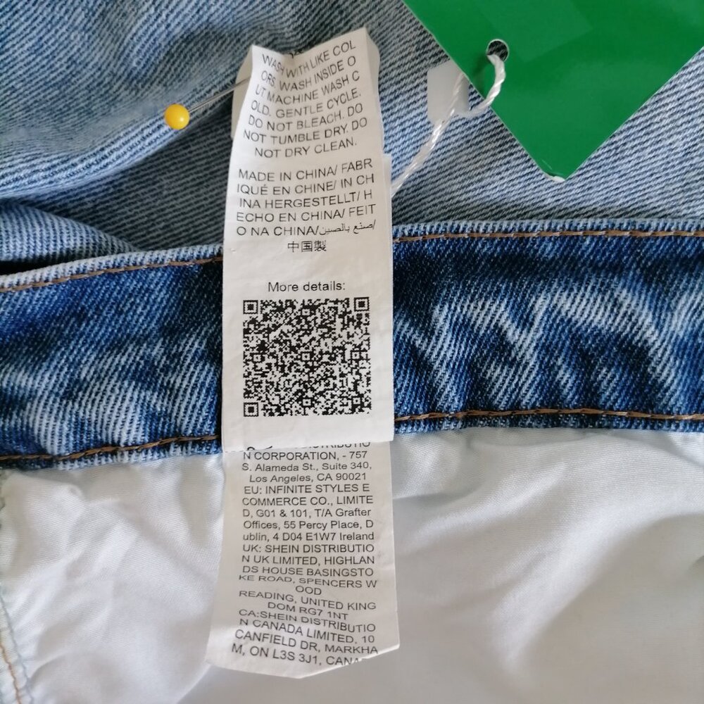 NWT Shein Curve Womens Light Blue High Rise Cropped Denim Baggy Jeans Size 4XL - Picture 7 of 7